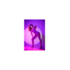 Bodystocking en résille à motif floral, couleur orchidée - Mapalé